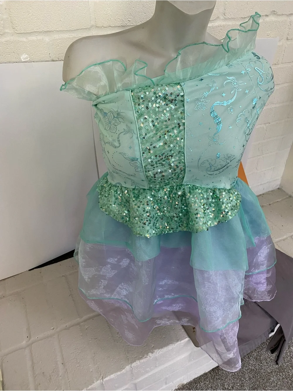 Disney Mint Green and Lilac Sequin Fairy Costume Dress